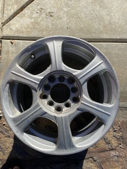 FREE- 14” aluminum rim for Ford Or Other car/auto with flexible 5 lug pattern- as new.
