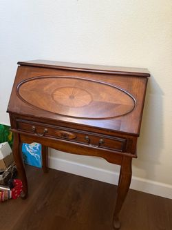 Wood Secretary Desk with Drop Front