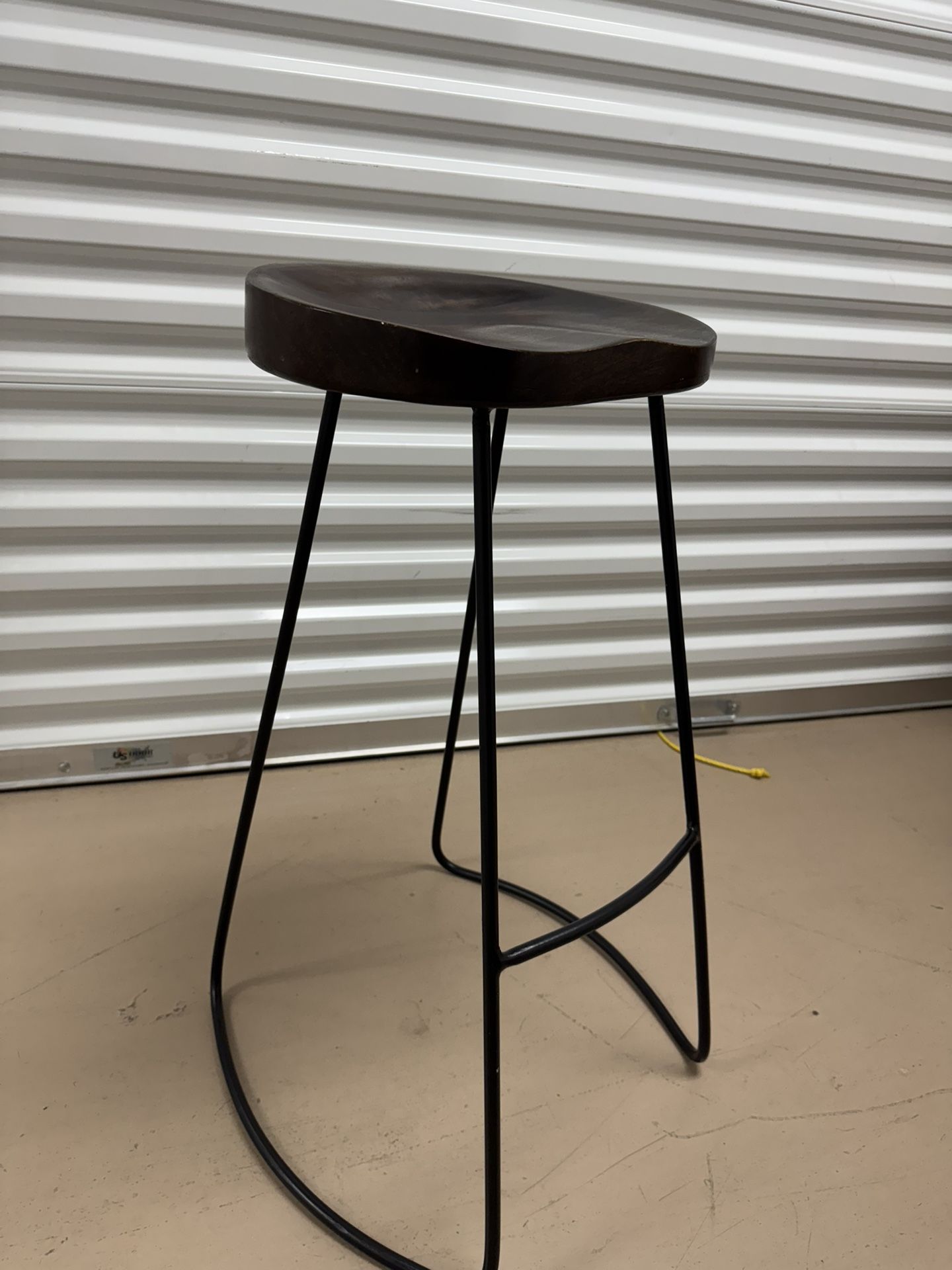 Single Wood And Metal Stool