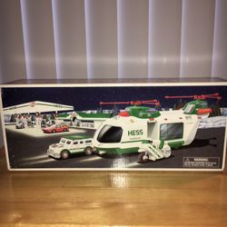 2001 Hess Helicopter With Motorcycle And Cruiser