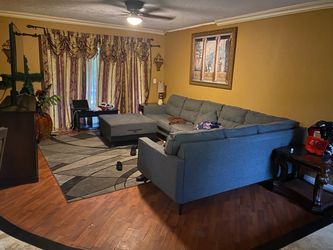 Gray Fabric Sectional Sofa with Chaise