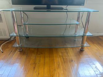 4 Piece Glass and Wood Living Room Set