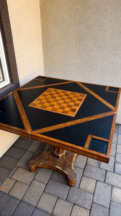 Theodore Alexander Game Table – Folds to Round Accent Table