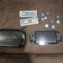 PS.Vita ,case , memory Cards And 24 Games