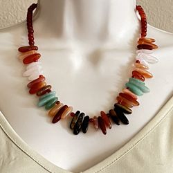 Necklace DTR Jay king Sterling Silver 925 Carnelian Collar Statement Rare Beaded   Measures 22 in L adjustable   MANNEQUIN IS LIFE SIZE   Stunning hig