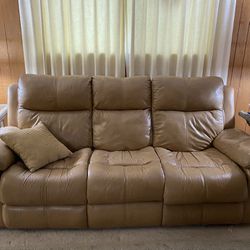 Leather Power Reclining Couch 