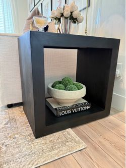 Pottery Barn Black Folsom Rectangular End Table (26")
