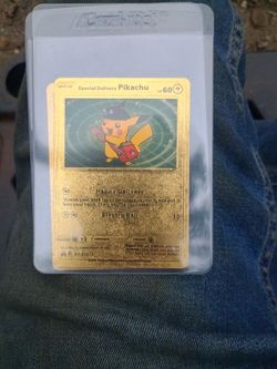 Golden special delivery Pikachu TCG trading card