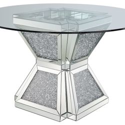 GLAM BLING FAUX DIAMONDS ROUND PEDESTAL BASE-FOYER-MESA