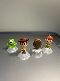 McDonald’s Disney Character Toy Lot Woody Mike Wazowski Chewbacca Peter Pan 4pc