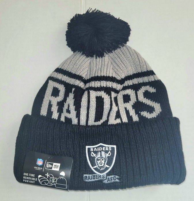 Las Vegas Raiders New Era Pom Knit Beanie