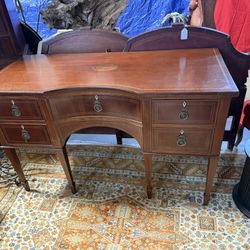 Early 1800s George III Mahogany Inlaid British Sideboard 24x35x56