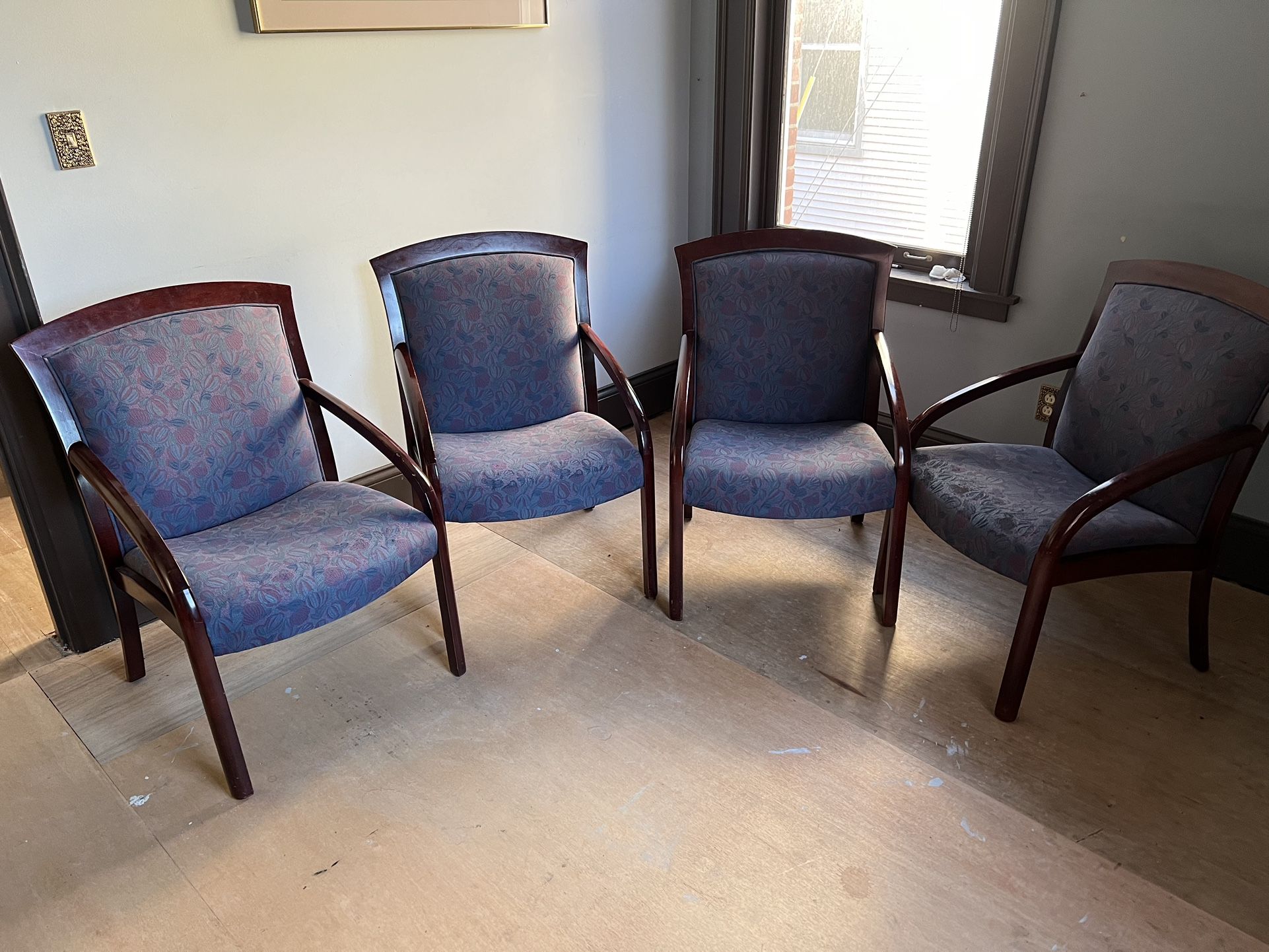 4 Upholstered office chairs