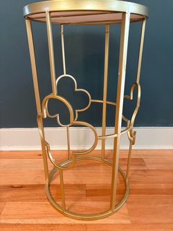 Marble and gold metal side table