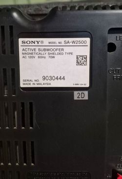 Sony Active subwoofer model SA-W2500