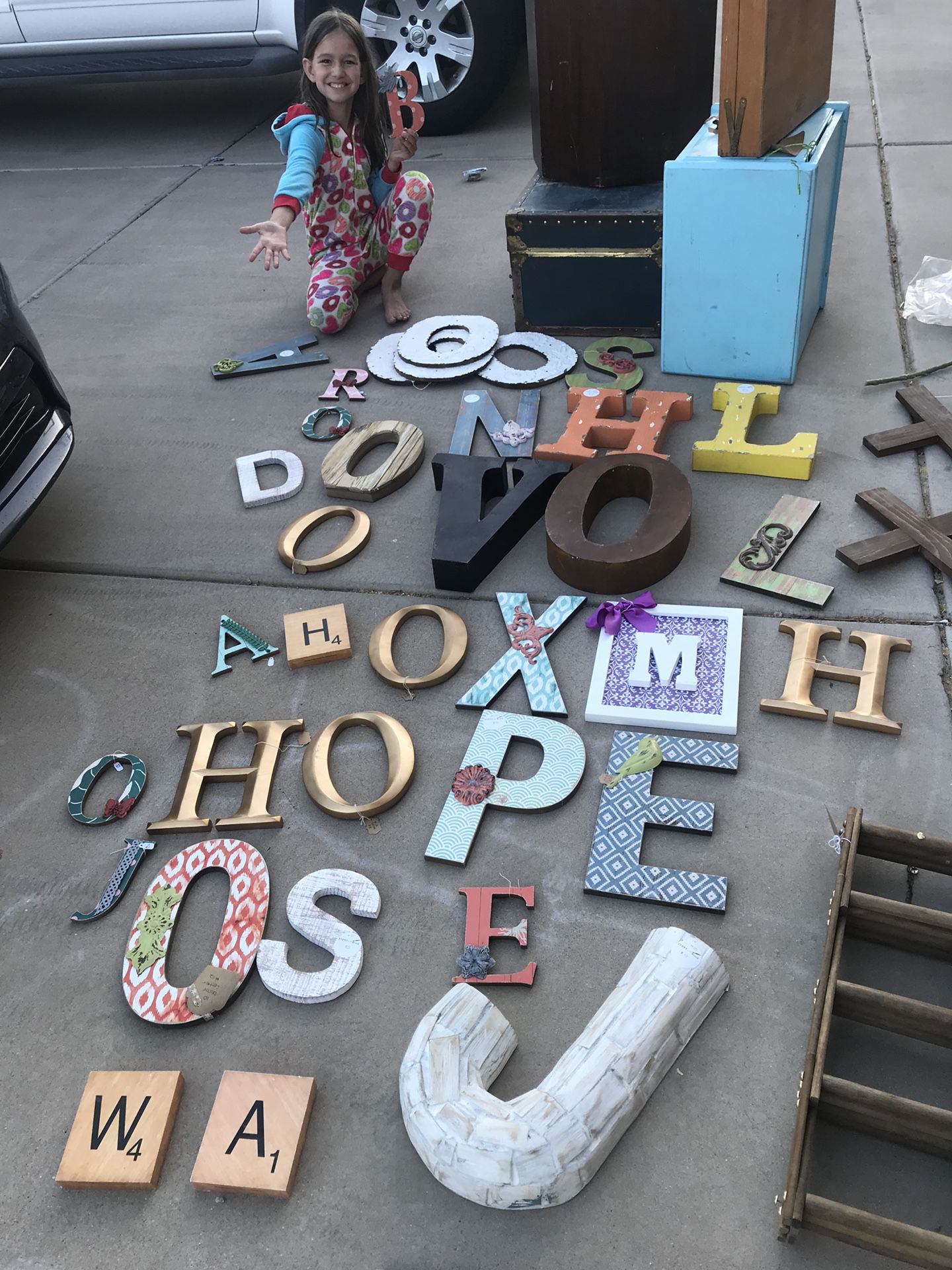 Lots of wood and metal letters