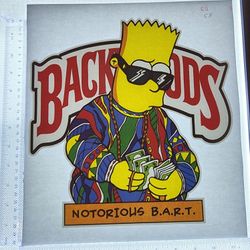 Iron On Heat Transfer  Good For T-shirts Sweaters Jackets T Shirt Design Size Is About 12x12 Backwoods Bart Simpson #58