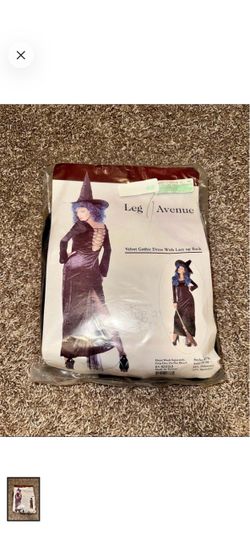Leg Avenue Velvet Gothic Dress With Lace Up Back Costume