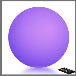 COPU LED Night Light Ball Globe Lamp With Remote 8 Inch 16 RGB Colors Dimmable Mood Lights Rechargeable Outdoor Globe Light For Patio Nursery Or Home 