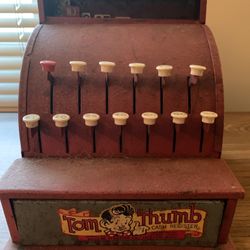 Antique Tom Thumb Red Metal Toy Cash Register Western Stamping Co. USA