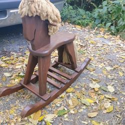 Medium Solid Wood Rocking Horse,18 Inches Seat Height