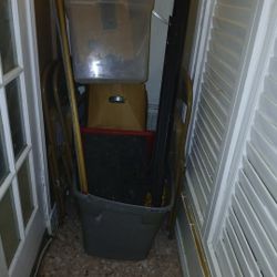 A steel, twin-size, bed frame & Vintage "Tv Guide" and "Rolling Stone"magazines, dating from 2010 to 2015.