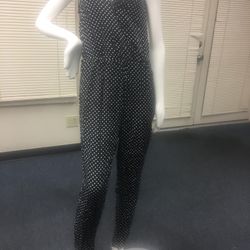 Popsugar Black & White Polka Dot, Short-Sleeve Jumper - Medium