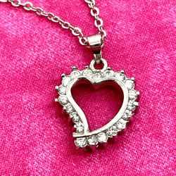 Sweet Crystal Heart Necklace