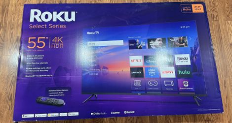 Roku Smart TV 2025 – 55-Inch Select Series, 4K HDR TV – Roku TV