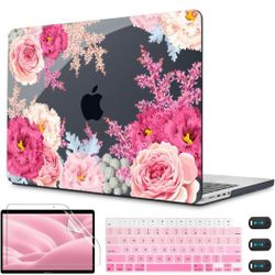 Gorgeous Floral Case for MacBook Pro 16 Inch 2021 Release A2485 Model with M1 Pro/Max Chip, Plastic Hard Shell Case with Keyboard Cover for MacBook Pr