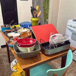 Pots Pans Dishes And A Table 