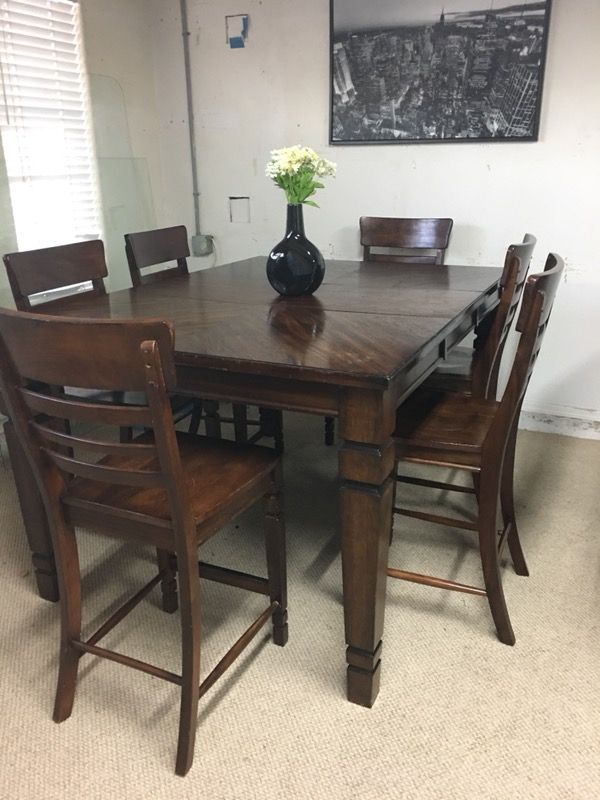 Pub table with 6 chairs