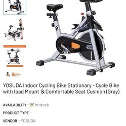 YOSUDA Indoor Cycling Bike Stationary - Cycle Bike with Ipad Mount ＆Comfortable Seat Cushion (Gray)