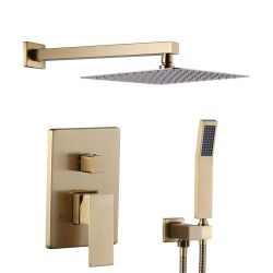 Single Handle 2 -Spray Shower Faucet 1.8 GPM with 12-in. Square Shower Head : $252.78  