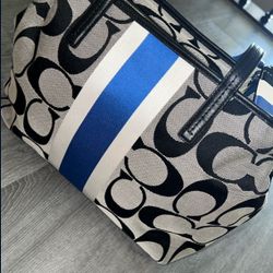COACH Blue Stripe Tote Bag