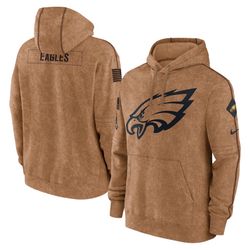 Eagles Brown Salute To Service Hoodie 
