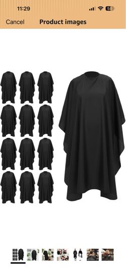 12 Pcs Barber Cape with Adjustable Snap Closure Waterproof, 59 x 47 Inch Hair Cutting Cape, Salon Apron for Women Men, Professional Hair Cutting Salon