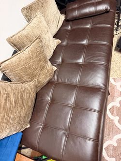 Relax A Lounger Casual Java Burl Faux leather Chaise Lounge