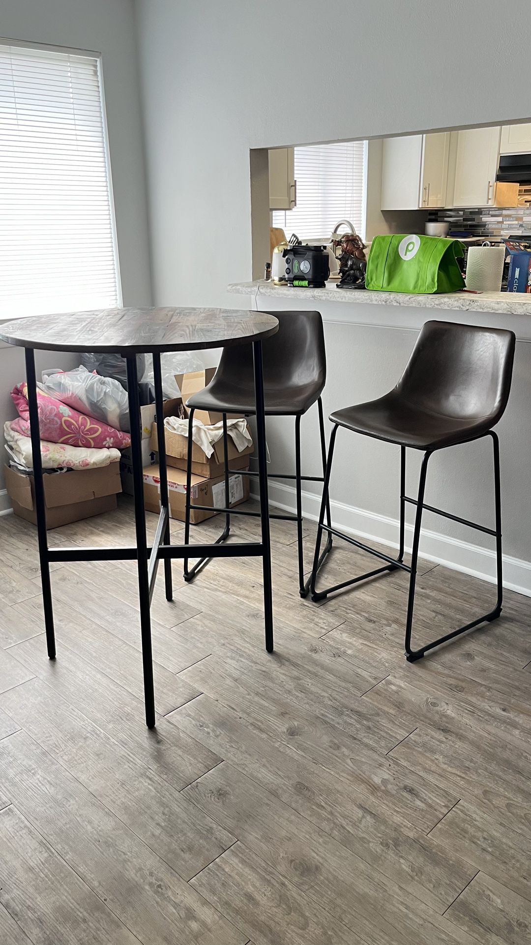 Wooden Table & Stools