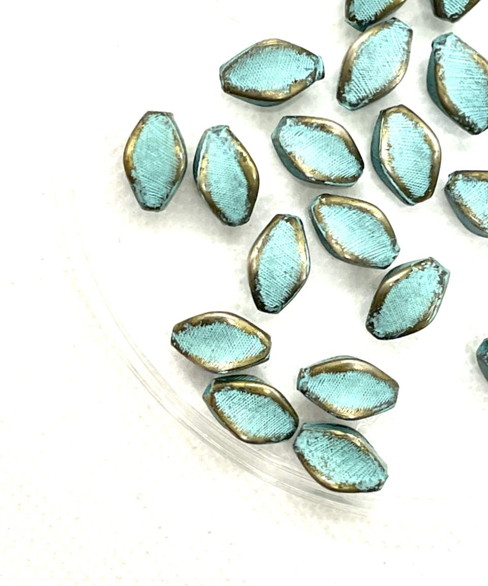 Lot Of 20 Old Turquoise Metal Beads