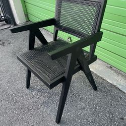 Solid Wood And Rattan Chair