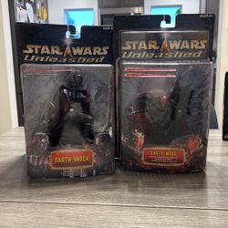 Star Wars Unleashed Darth Vader + Darth Maul Action Figures