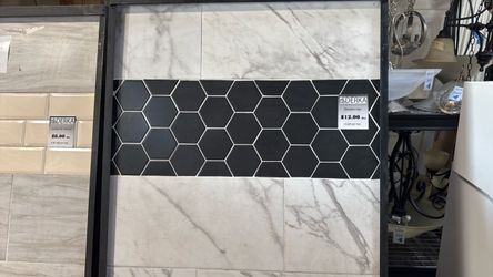 Backsplash black hexagonal $4 SqFt