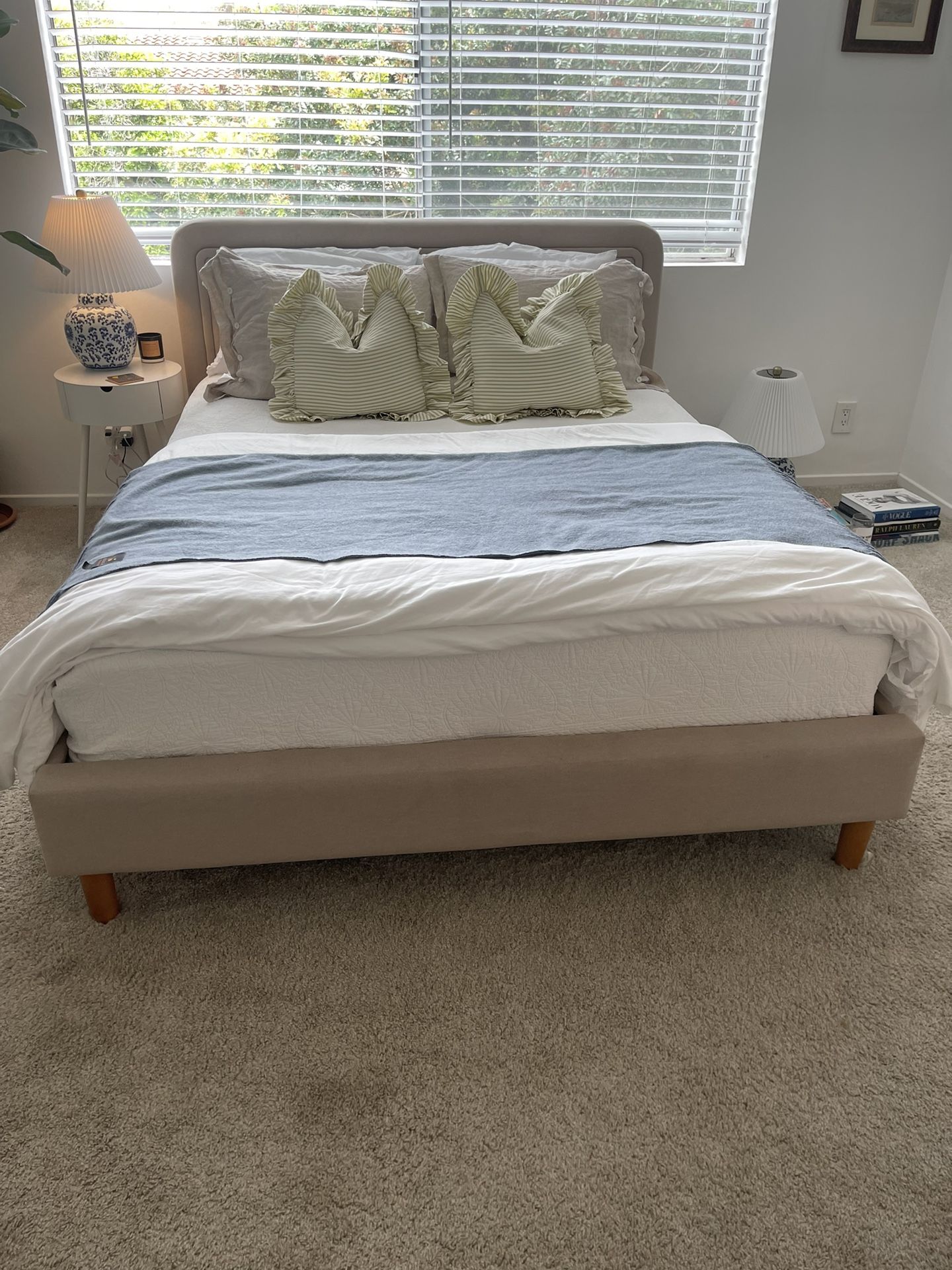 Queen Linen Bed Frame 