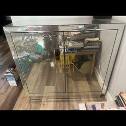 Z Gallerie Mirrored Cabinet 
