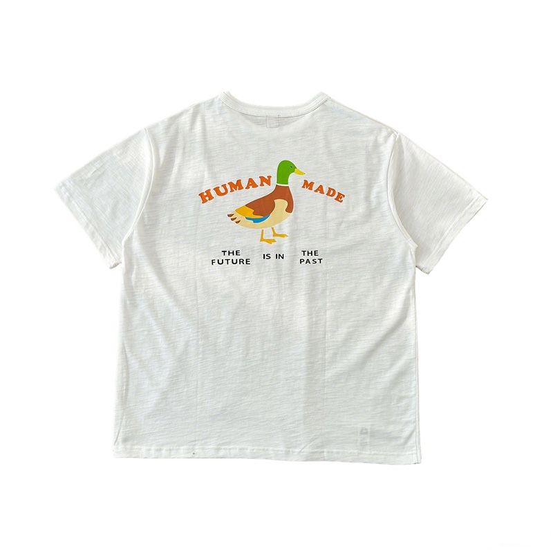 Human Made White Short Sleeved T Shirt With Mallard