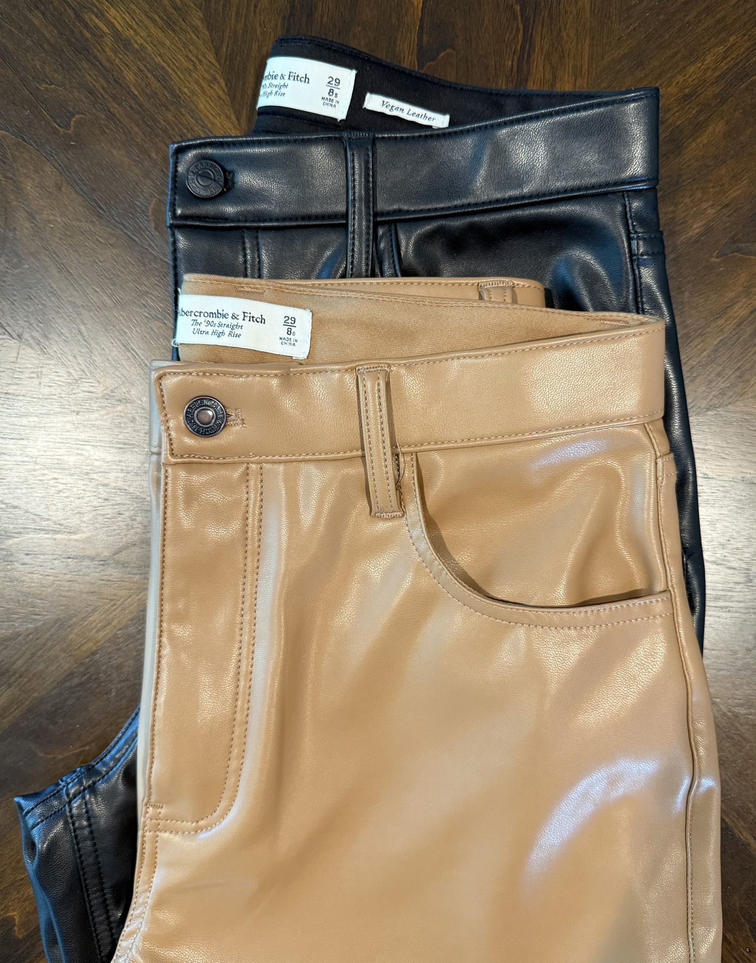 Abercrombie and Fitch 90’s Straight Leather pants Size 29/8s - New w/o Tags
