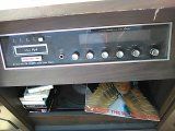 Stereo liquid speakers w/record player and 8 track player /radio