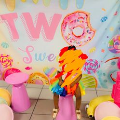  Donut Two Sweet Birthday Backdrop