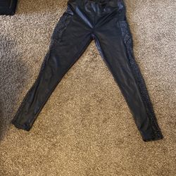 Black leather Pants W/ Pockets